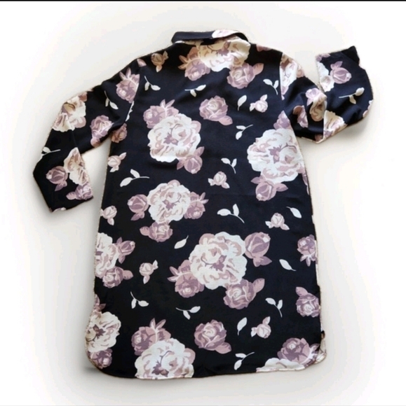 Mud Pie lace-up shirt Dress Floral Pattern  Size Large - Picture 8 of 10